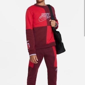 Boys Red and Burgundy Nike Sweatshirt Size XL